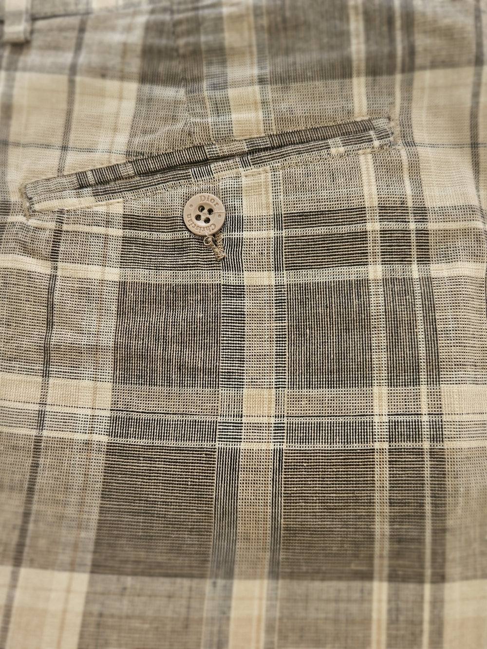 VTG Christian Dior Monsieur Le Connaisseur Pleated Plaid Shorts Cotton Size 36 - Picture 12 of 12